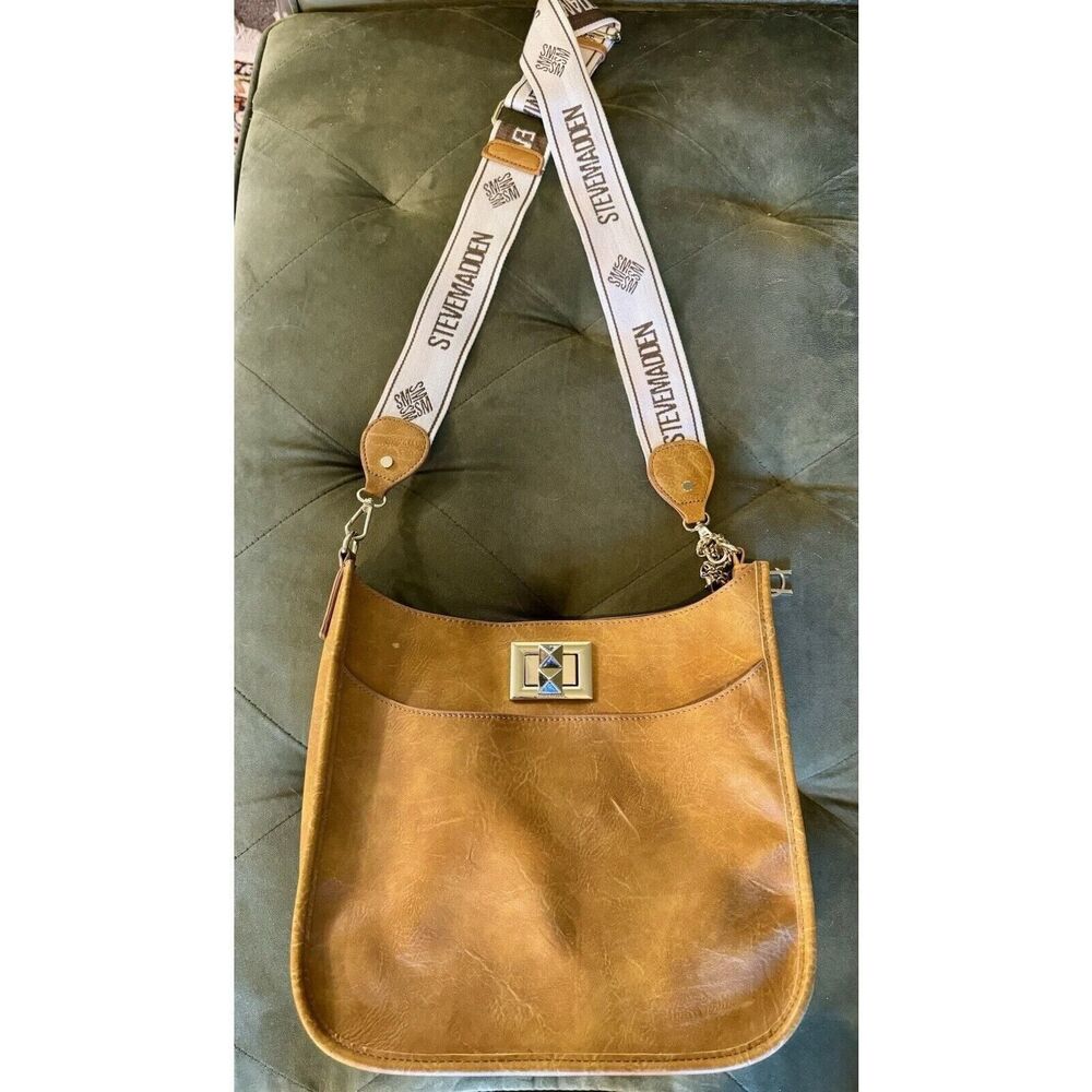 Steve Madden Crossbody Tan Bingrid Vegan Western Boho GORPcore Street Academia